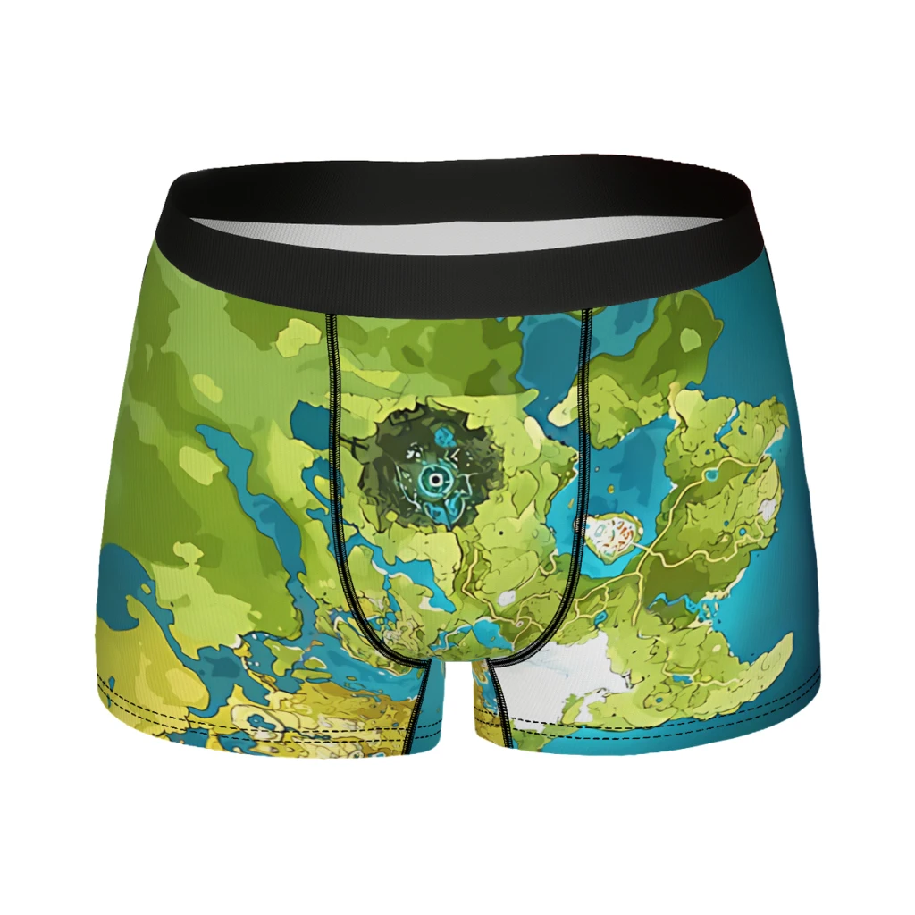 

World Map Genshin Underpants Cotton Panties Male Underwear Ventilate Shorts Boxer Briefs