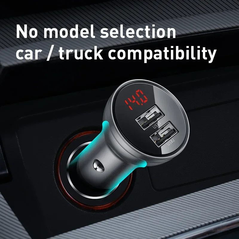 Phone Charger Adapter Phone Charger Car Charger Car Phone Charger Baseus 24W USB Car Charger for Phone 4.8A Fast Mobile Phone Charger Adapter for Huawei Xiaomi with LED Display Car