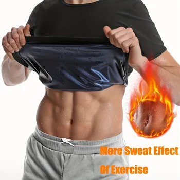 Men's Sauna Suit Shirt - Heat Trapping Sweat Compression Vest, Shapewear Top, Gym Exercise Versatile Shaper Waist Trainer 1