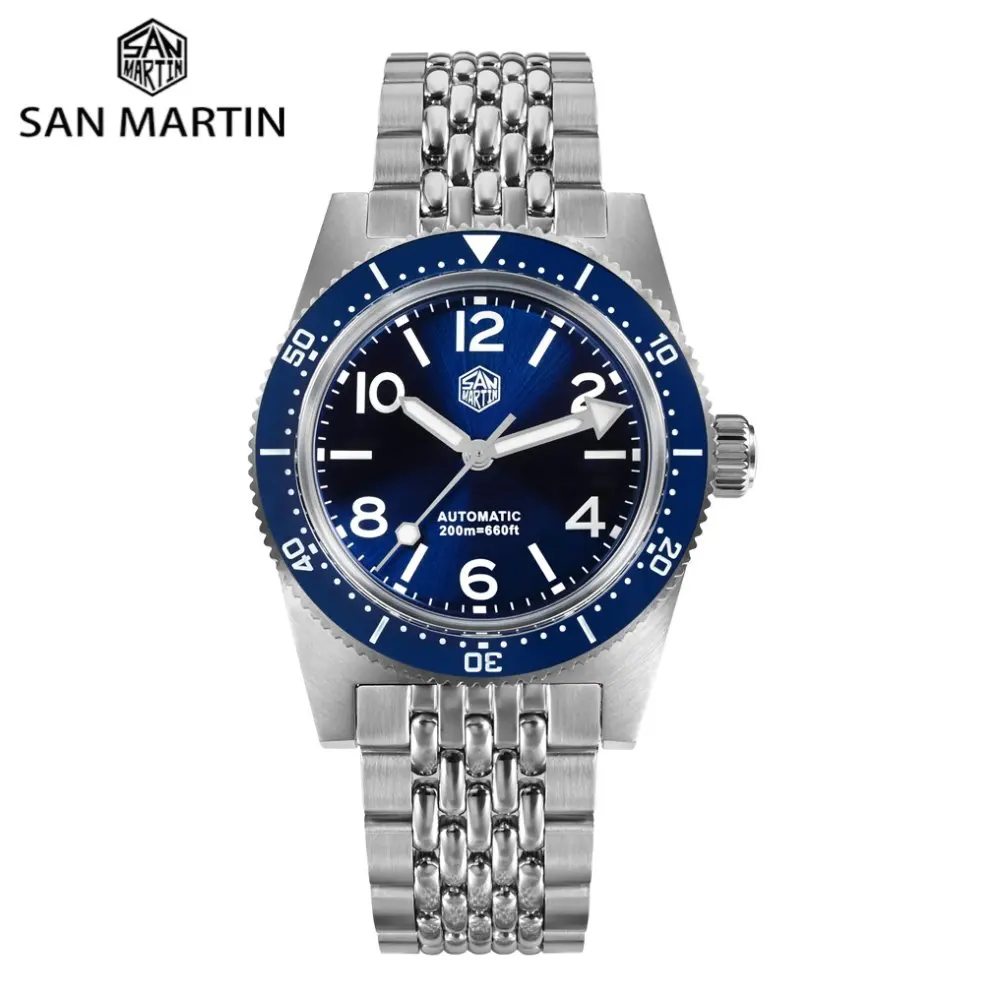San Martin 37Mm Nuovo Orologio Subacqueo Da Uomo 62Mas Sport Impermeabile 20Bar Chiusura A Mosca Orologio Da Polso Di Lusso Sapphire Muslimah Muslimah