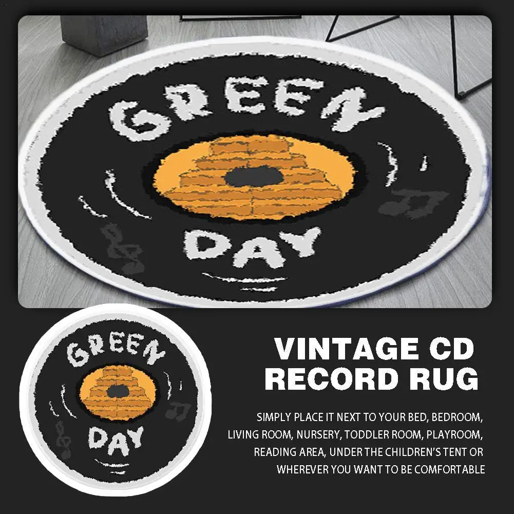 

Vintage Cd Record Rug Fluffy Rugs Letters Mat Anti Slip Ins Bedside Carpet Bathroom Floor Mat Kids Bedroom Doormat Home Decor