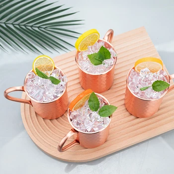 100% 400ml Copper Moscow Mule Mug 1/2/3/4PCS Durable Coppery Beer Mugs Coffee Mug Milk Cup Pure Copper Bar Cup