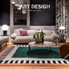 Retro Light Luxury Living Room Decoration Carpet Ins Irregular Bedroom Bedside Large Area Carpet Modern Balcony Porch Entry Rug 4
