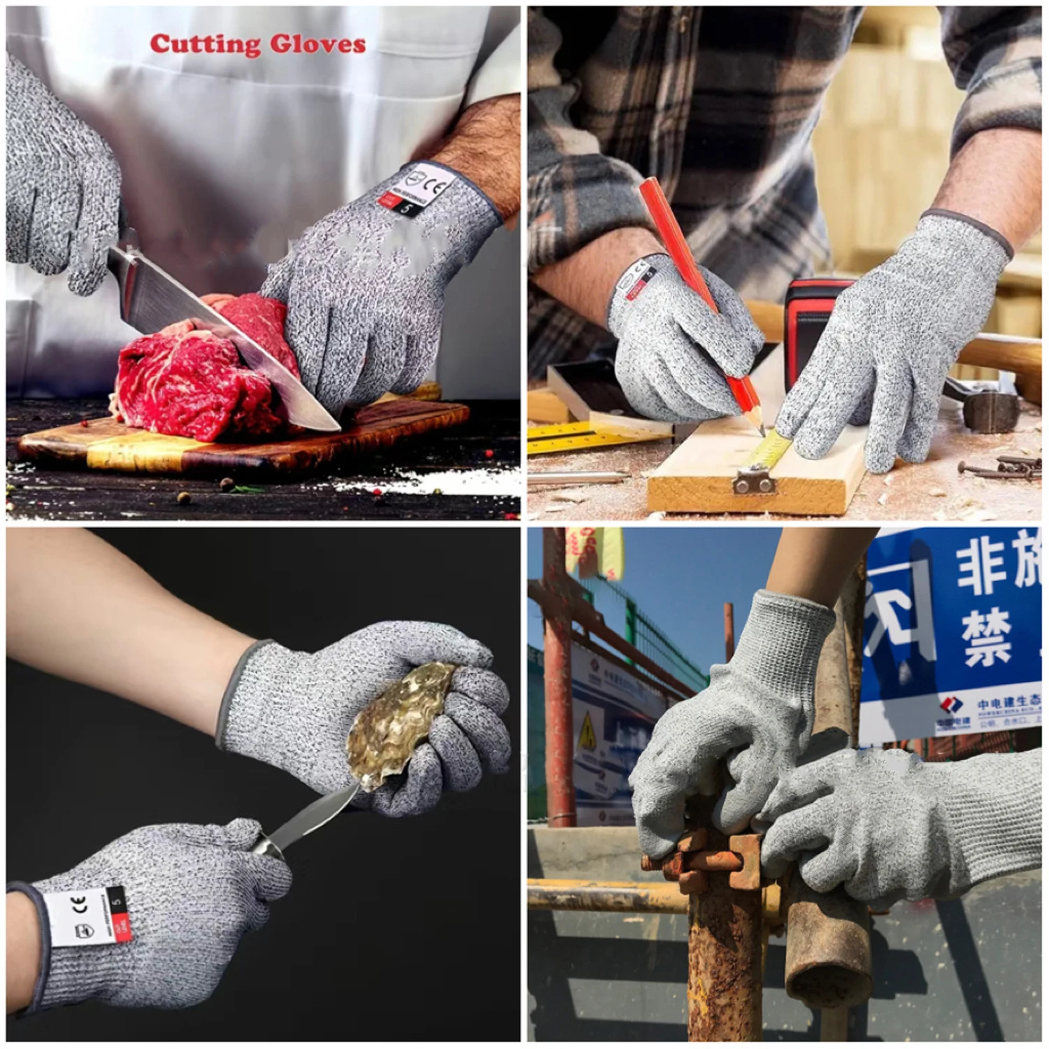 Anti-Cut Protection Gloves Cutting Cooking Protective Gloves Kitchen Fish Slaughtering Labor Working Carving Security Protection