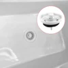 Food Waste Stopper Spin Lock Sink Drain Strainer 3.1" Dia White Black Plastic 3