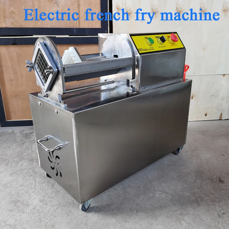Electric Potato Chips Cutter French Fries Vegetable Cutting Machine Stainless Steel With 2 Blades