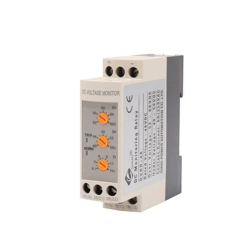 GINRI DVRD 3 Phase Voltage Control Relay DC Voltage Monitoring Relays Overvoltage Undervoltage