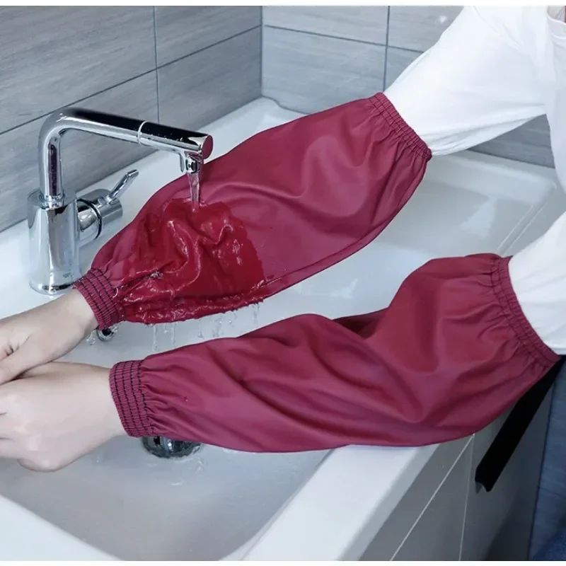 1Pair Thick Oversleeve Waterproof Oilproof Cuff Home Kitchen Cleaning Accessories Waterproof Sleeves Adult Arm Sleeves waterproof oversleeves kitchen arm sleeves