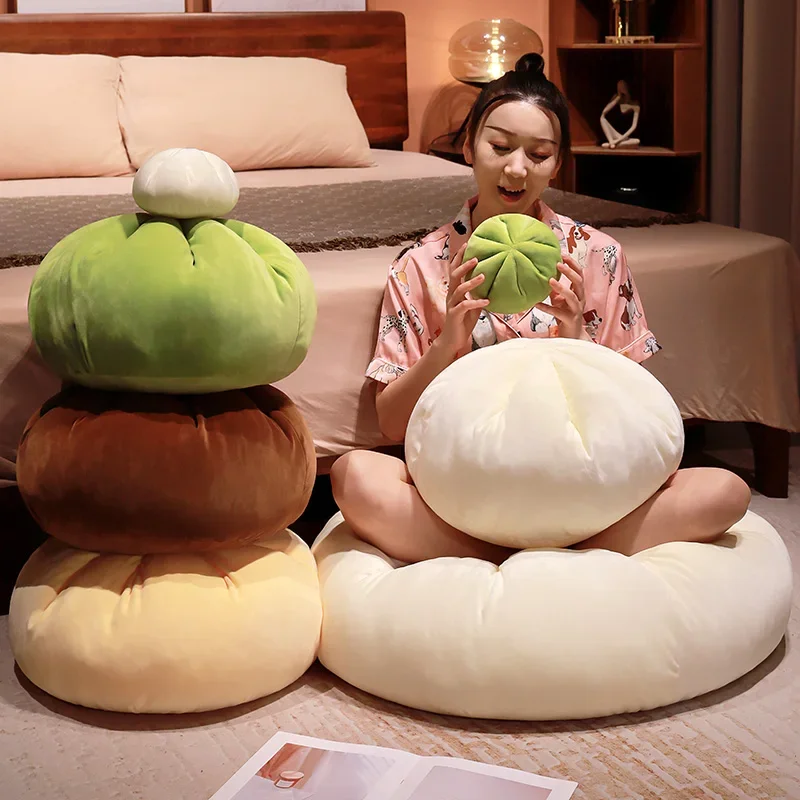 Creative Steamed Stuffed Bun Plush Pillow Cute Lazy Sofa Cushion Room Decoration Stuffed Toys Christmas Birthday Gift - 2