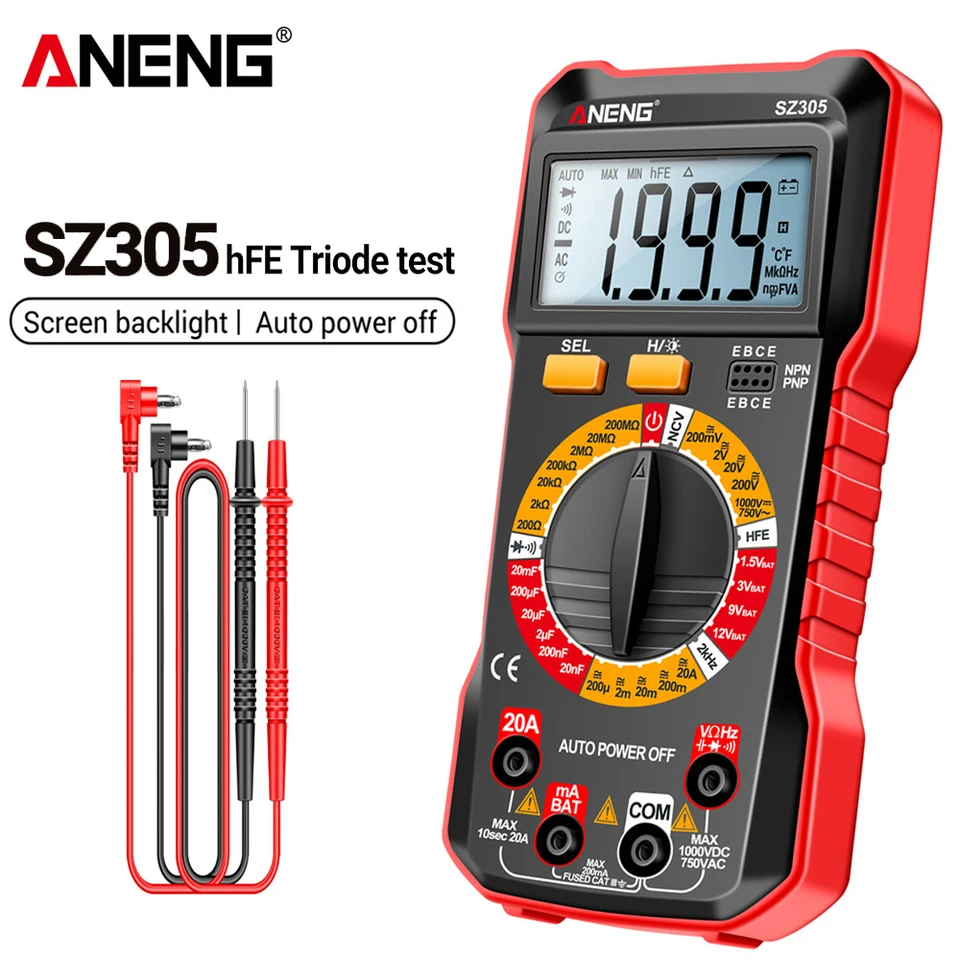 ANENG SZ305 1999 Count Professional Multimeter AC/DC Voltage