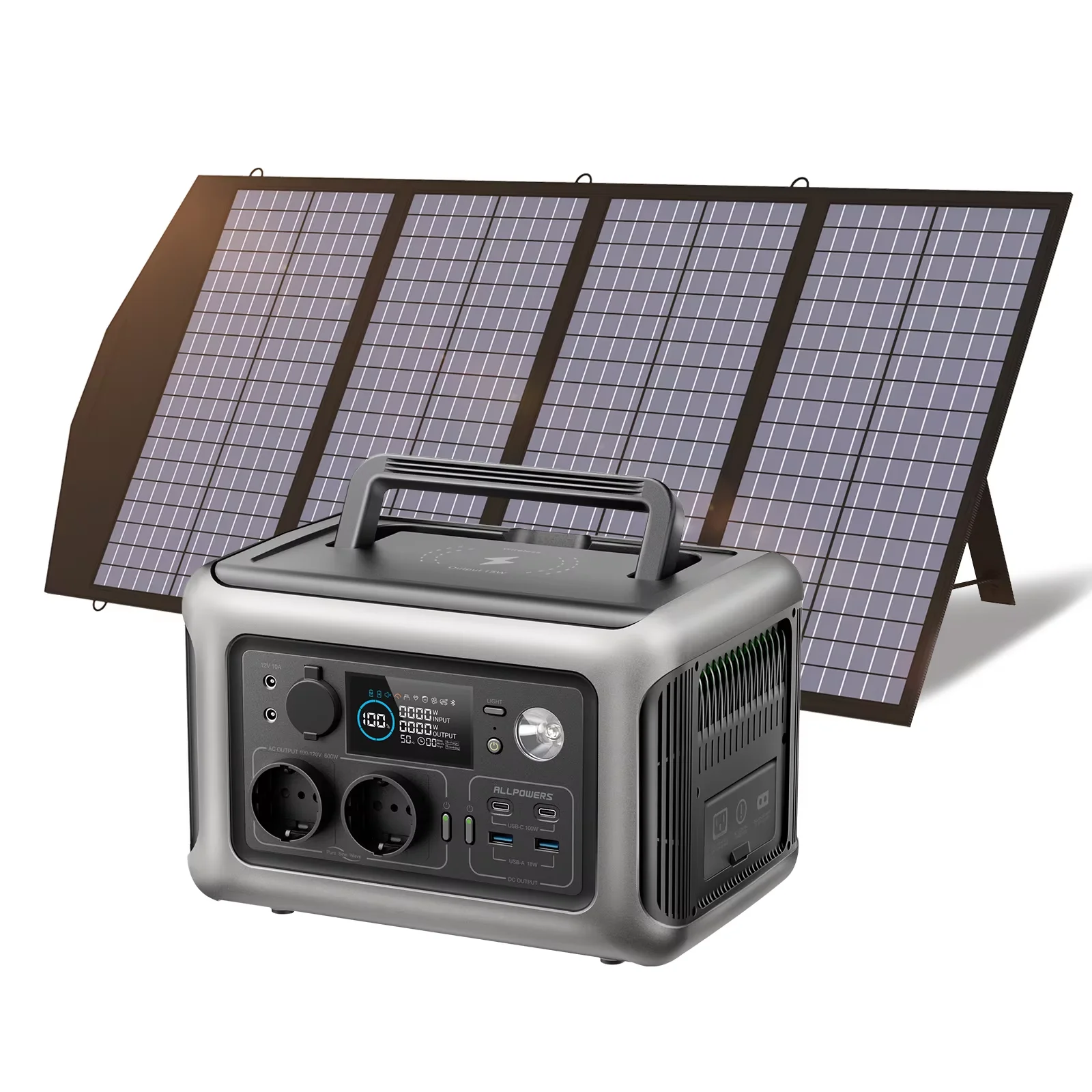 ตัวเลือกสินค้า เครื่องกำเนิดไฟฟ้าพลังงานแสงอาทิตย์แบบพกพา 600W พร้อมแผงโซลาร์เซลล์
