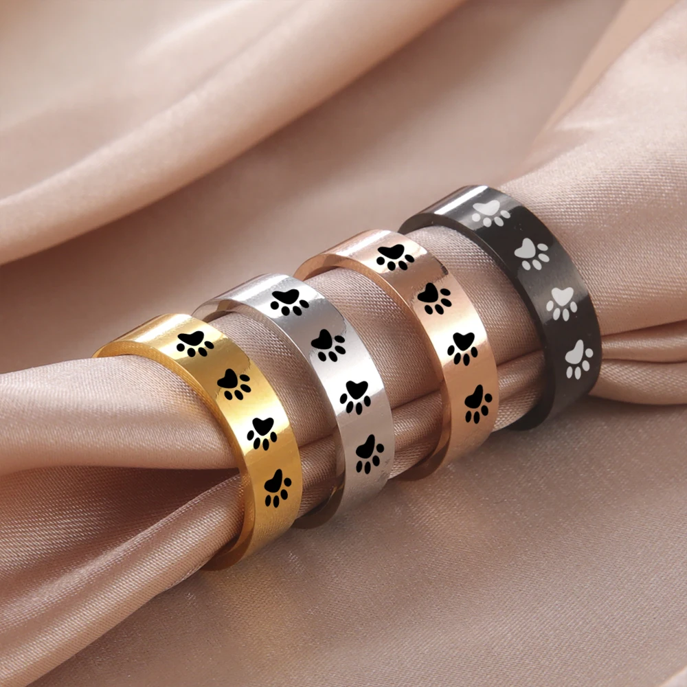 2025 Modestil Hundekrallenschmuck, Neuheit, einfacher Edelstahlring, geeignet für Männer und Frauen, Hochzeiten, Valentinstagsgeschenke,_voghion.com