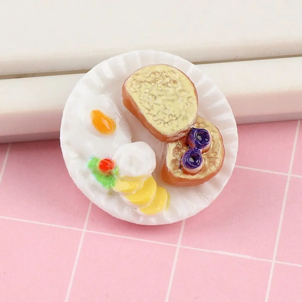 Dollhouse Miniature Simulation Food Model DIY Kitchen Accessories Resin Dollhouse Decoration Cute Food Toys 6PCS