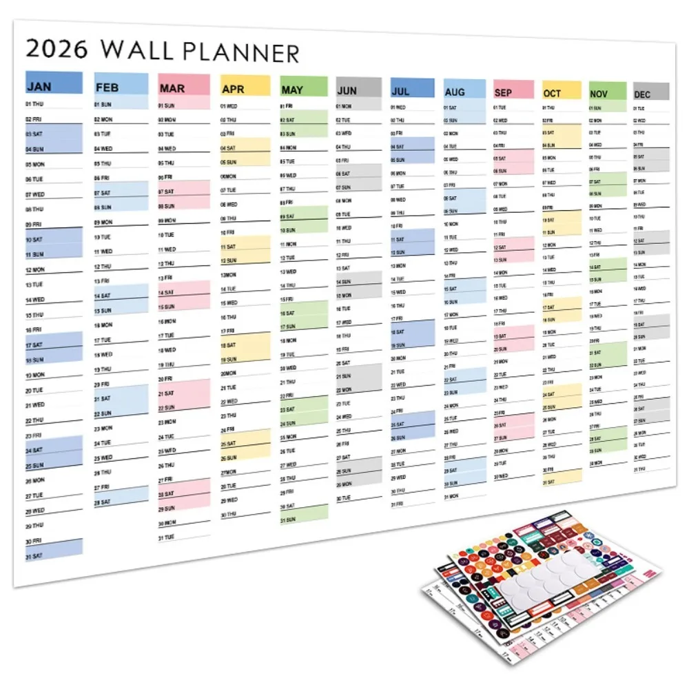 Large Wall Calendar and Daily Planner - Annual Agenda Organizer with To-Do List and Yearly Schedule