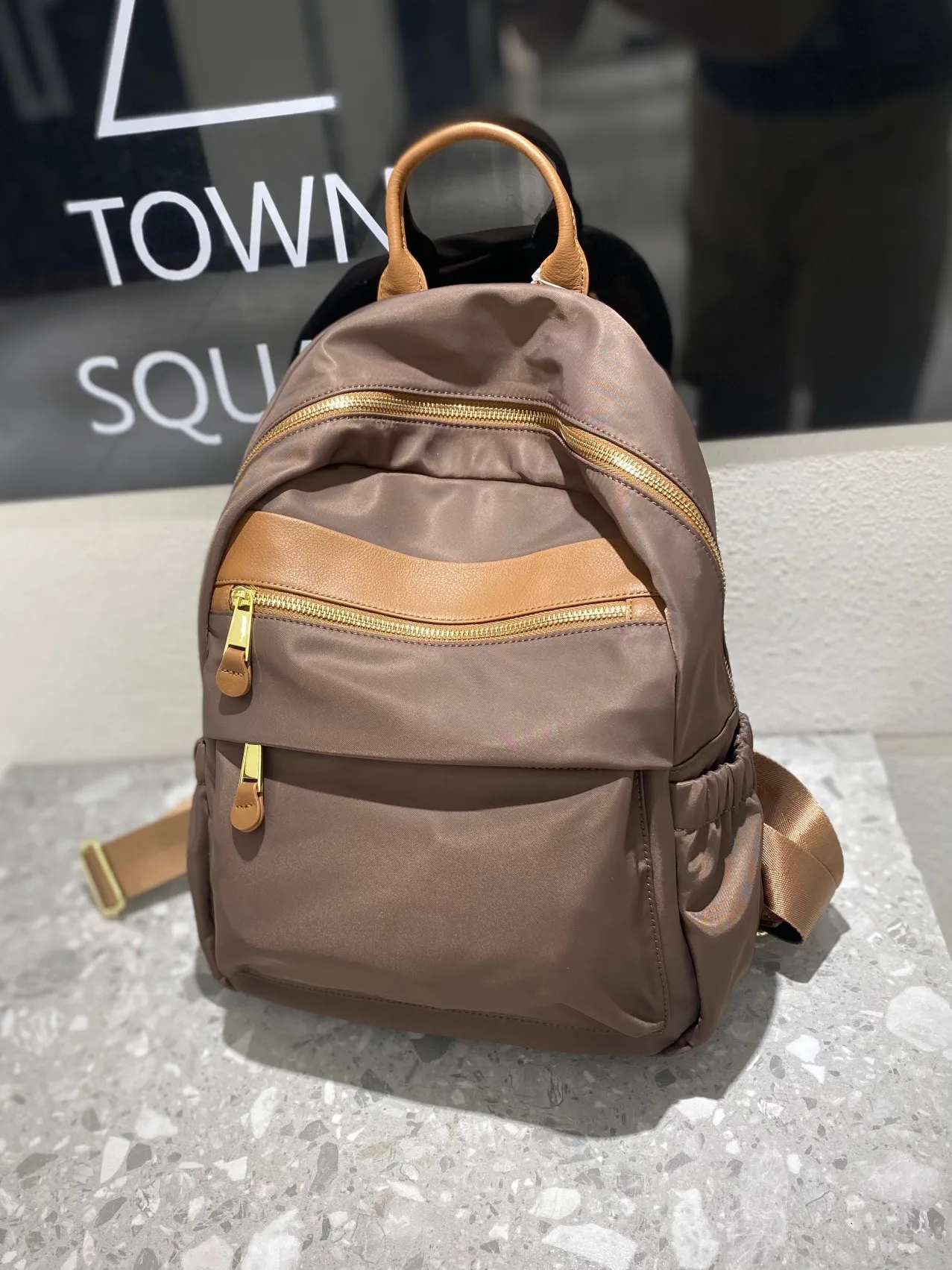

2024 new design bag real genuine leather Waterproof nylon Oxford women backpack high quality Shoulder Bag School Schoolbag