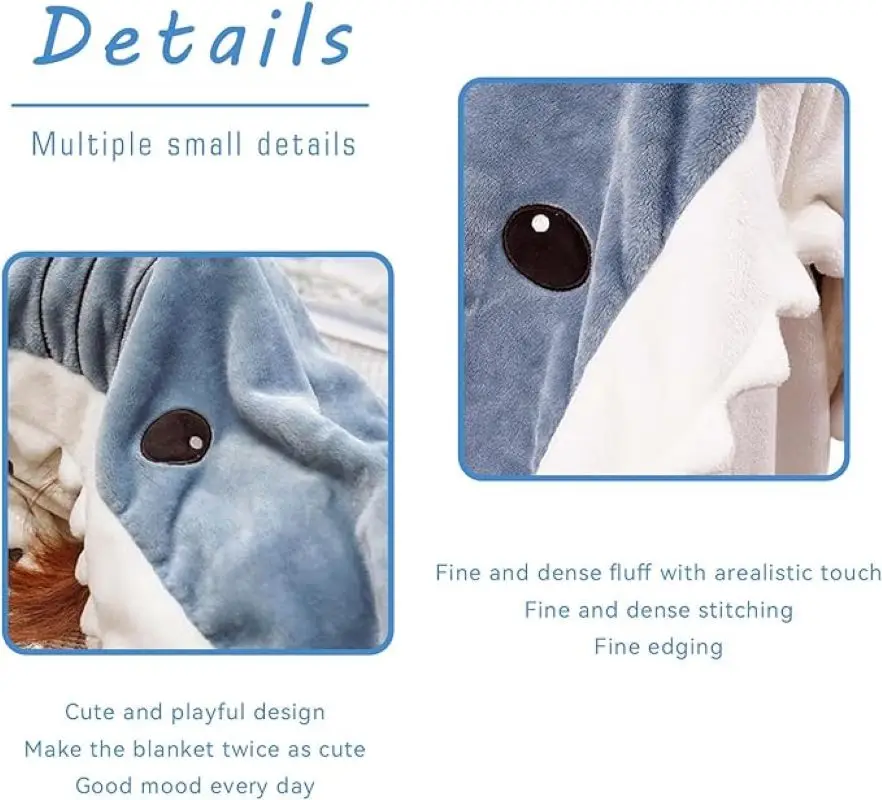 Cartoon Shark Sleeping Bag Pajamas Shark Blanket Fabric Mermaid Shawl Wearable Blanket Children Adult kigurumi pajamas onesies