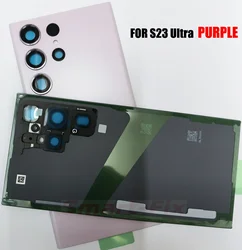 Premium Replacement Back Glass with Camera Cover and Adhesive (S23U PURPLE)