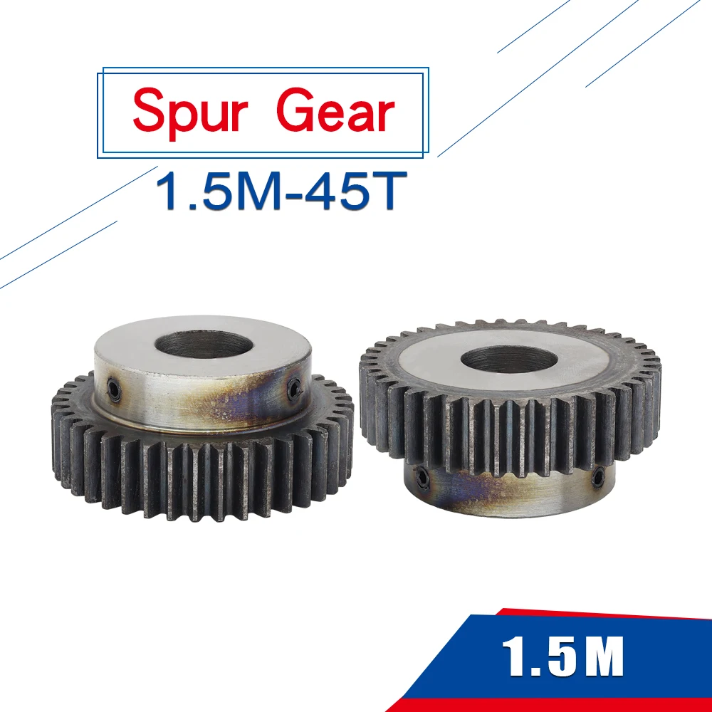 45#Steel Motor Pinion Gear Small Machinery 45 Tooth Suitable for Non-Loading Applications Within 8 Hours Silver, 80Tx5MM Micro-Generators 0.5 Modulus 