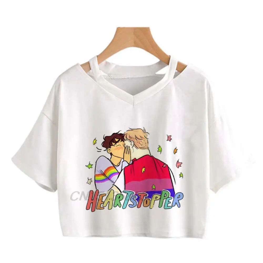 

Heartstopper Women Summer Romance Cotton T-shirts Pug Life Dog Lovers Gifts Female Crop Tops Vintage White Short Sleeve Tees