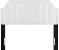 Alyona Channel Tufted Performance Velvet Full/Queen Headboard In White,customizable 4