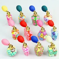 50pcs/lot Craft Polymer Clay Perfume Bottles With Air Bag Atomizer Clorfulr Essential Oil Bottles In Refillable