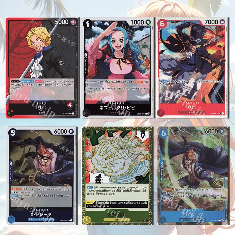 

Anime Monkey D. Luffy Sabo Nefertari Vivi X Drake OPCG Japanese version DIY homemade cards Game Collection boy Birthday gifts