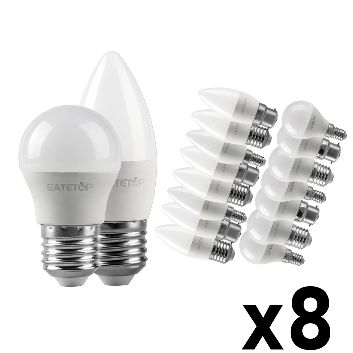 8PCS LED Bulb Energy-efficient G45 C37 E14 E27 B22 3W 5W 6W 7W AC220V -240V AC110V Led Lamp for Home Decoration Light Bulb