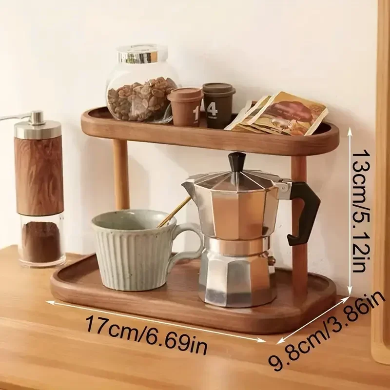 1PC Wooden Storage Shelf 2-Tiers Desktop Organizer Shelves Desk Display Rack Desktop Dressing Table Cosmetics Storage Rack Hot
