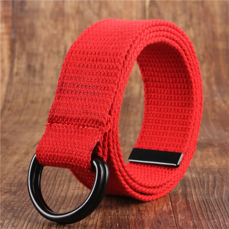 17colors vitality Canvas belt for men/women Alloy Double ring buckle Non-porous Design Korean simplicity waist belt for jean ranger belt Belts