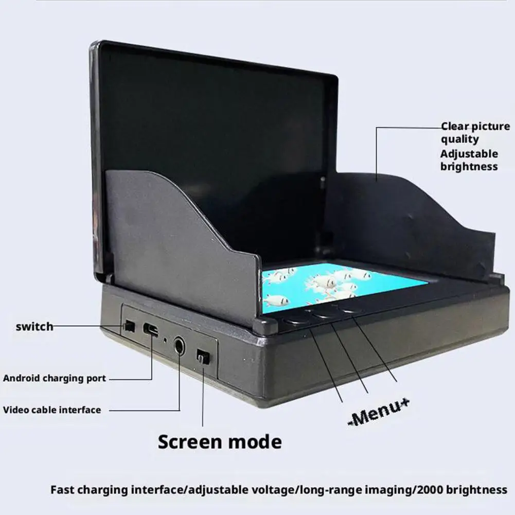 Portable Fish Depth Finder Handheld 1080P 4.3 Inch LCD Underwater 220&deg; Fishing Camera Night Vision