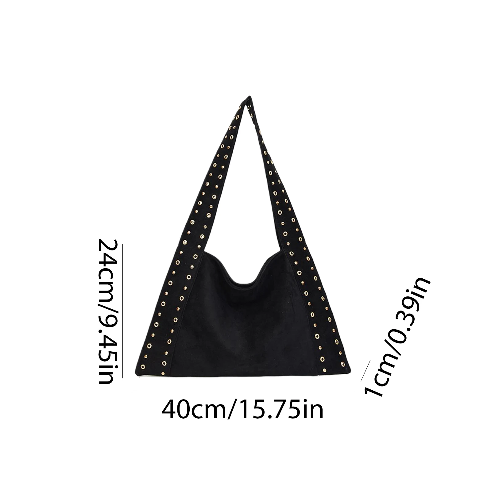 Retro Suede Rivet Handbag PU Leather Work Purses Large Tote Handbag Slouchy Locomotive for Women Travel Winter Fall