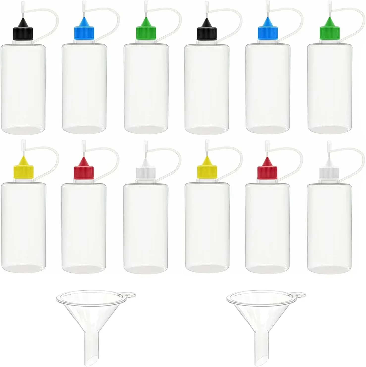 

50pcs 3ml- 120ml Empty Plastic Squeezable Tip Applicator Bottle refillable Dropper Bottles with Needle Tip Caps for Glue DIY