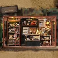 DIY Wooden Miniature Model Kit Magic Wand Shop Casa 3D Puzzle Villa Dollhouse With Furniture Lights Home Decor Friends Gifts 1