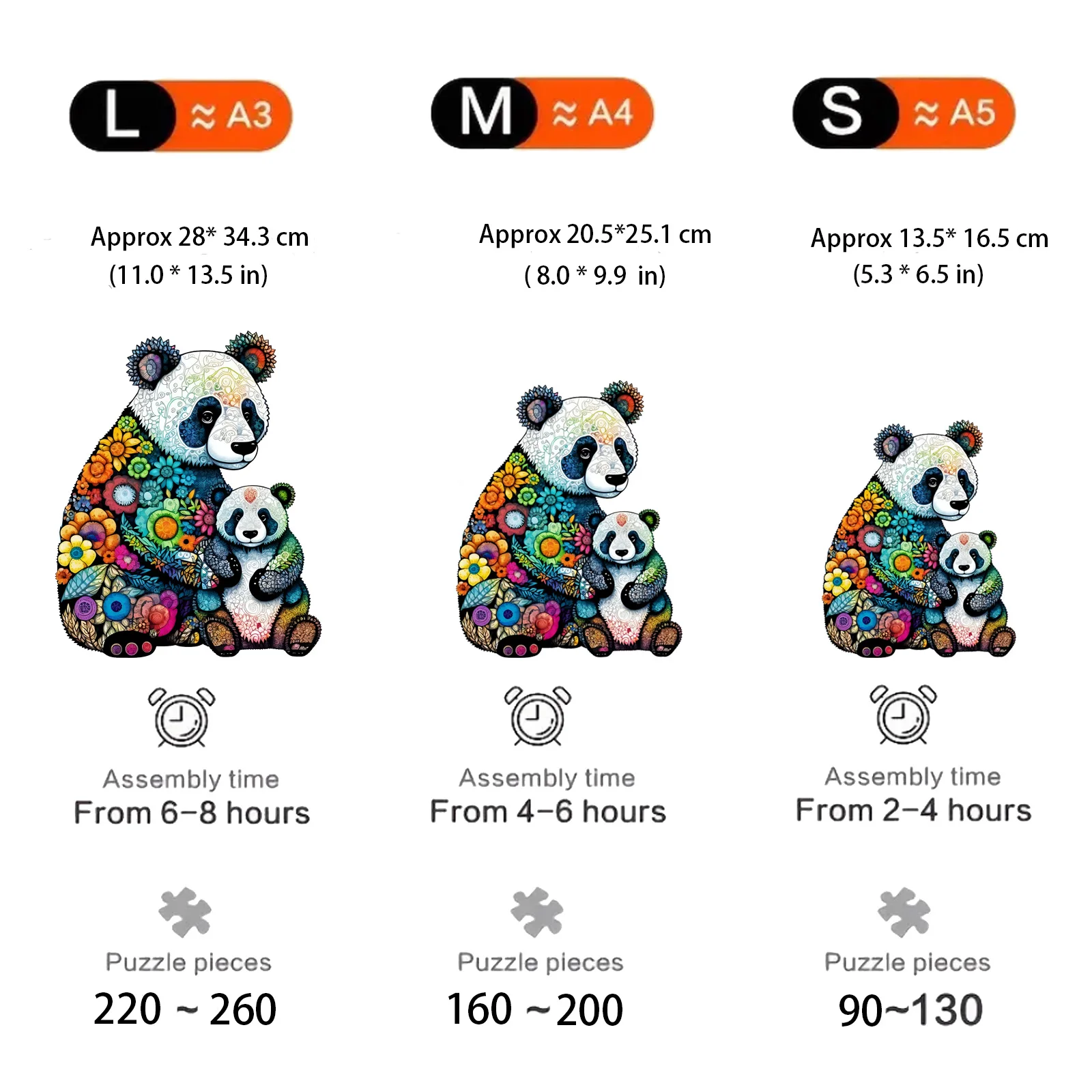 Unique Panda Wooden Jigsaw Puzzles Educational Toys Gifts Wood Diy Crafts Puzzle Games Best Gift for Adult And Child 2
