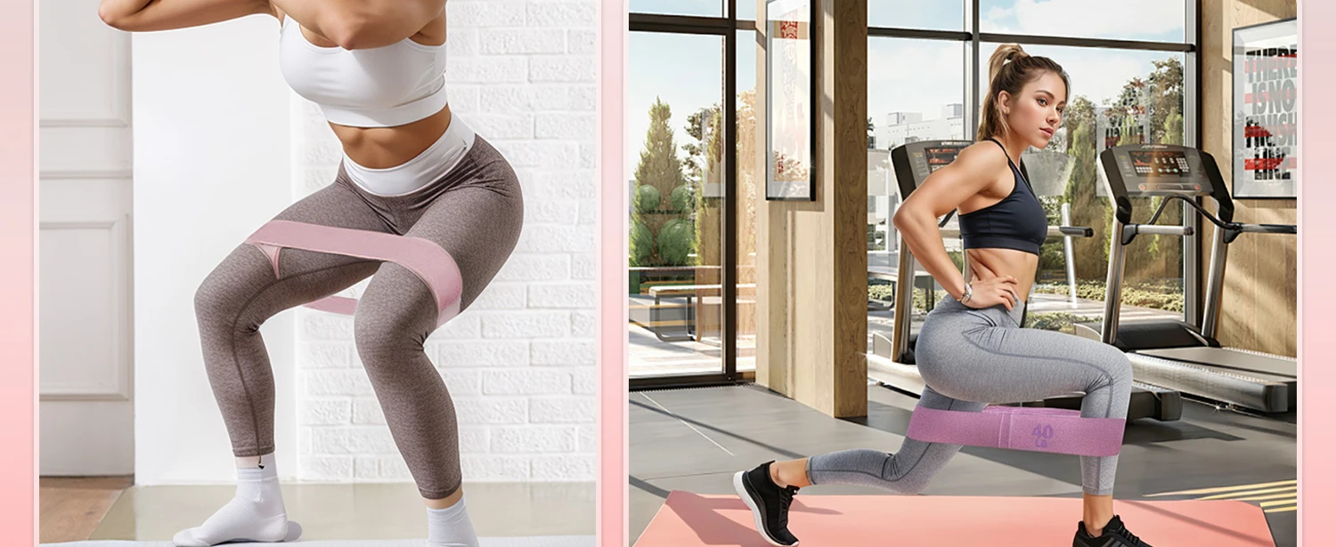 Description Picture 4 of itemYoga Resistance Bands Fabric Elastic Bands Fitness Pilates Hip Circle Expander Bands Gym Training Loops Yoga Workout Equipment