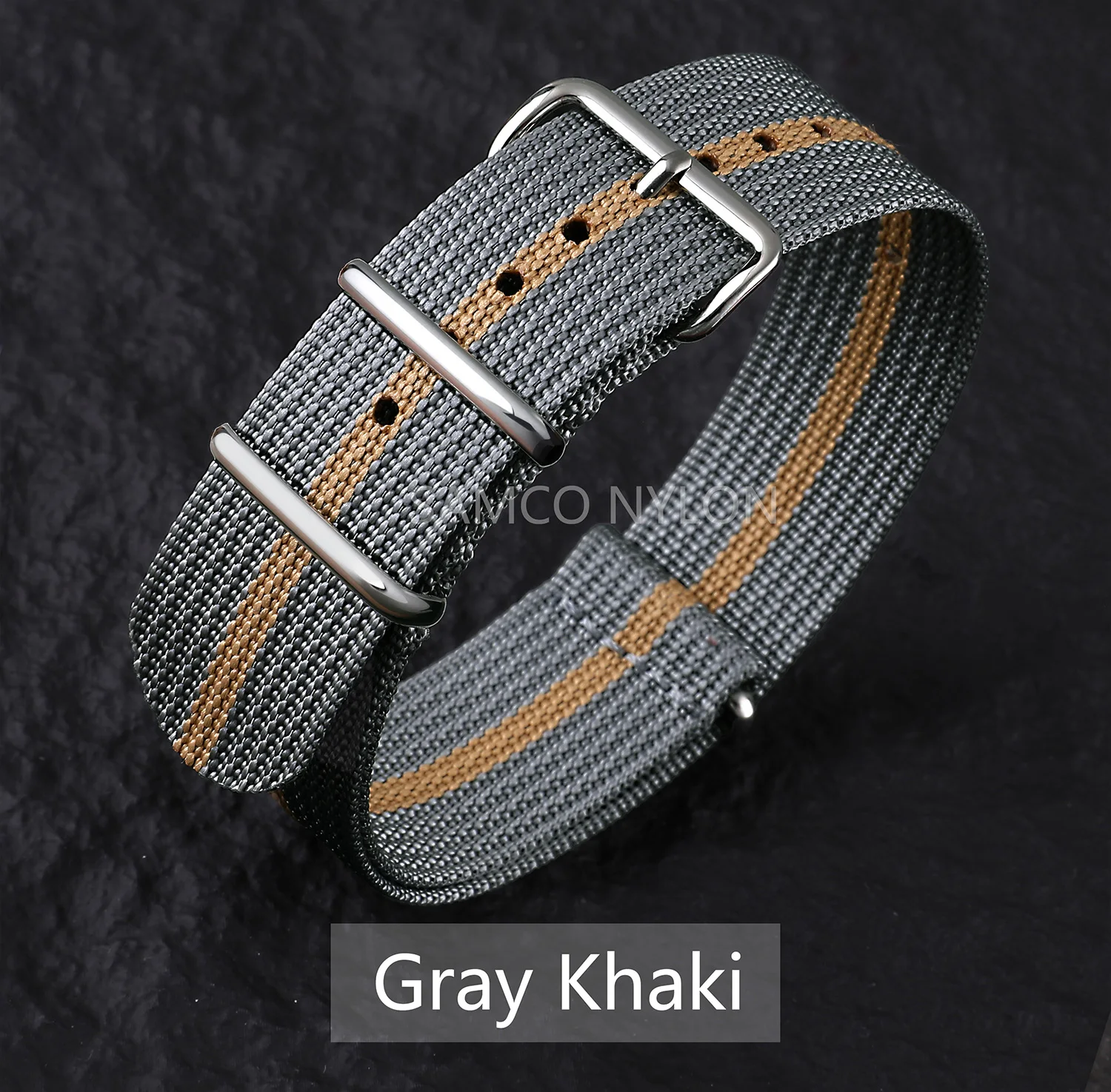 Durable Ribbed Nylon Watch Band - Comfortable & Washable Military-Style Strap for Men