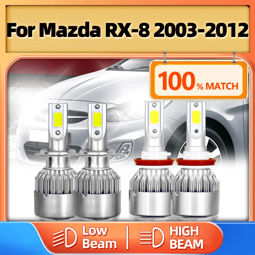 

240W 40000LM Canbus Led Lamp H7 H11 Car Headlight Bulbs 12V 6000K For Mazda RX-8 2003-2005 2006 2007 2008 2009 2010 2011 2012