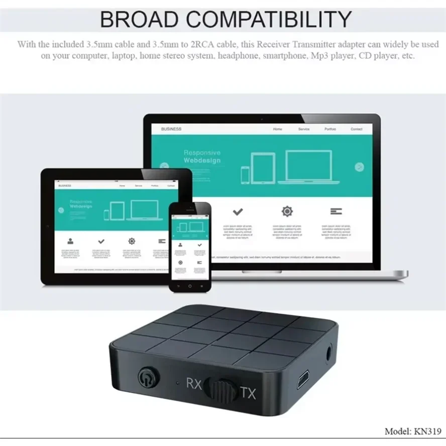 Wireless Stereo Bluetooth Audio Receiver & Transmitter with AUX/USB Connectivity
