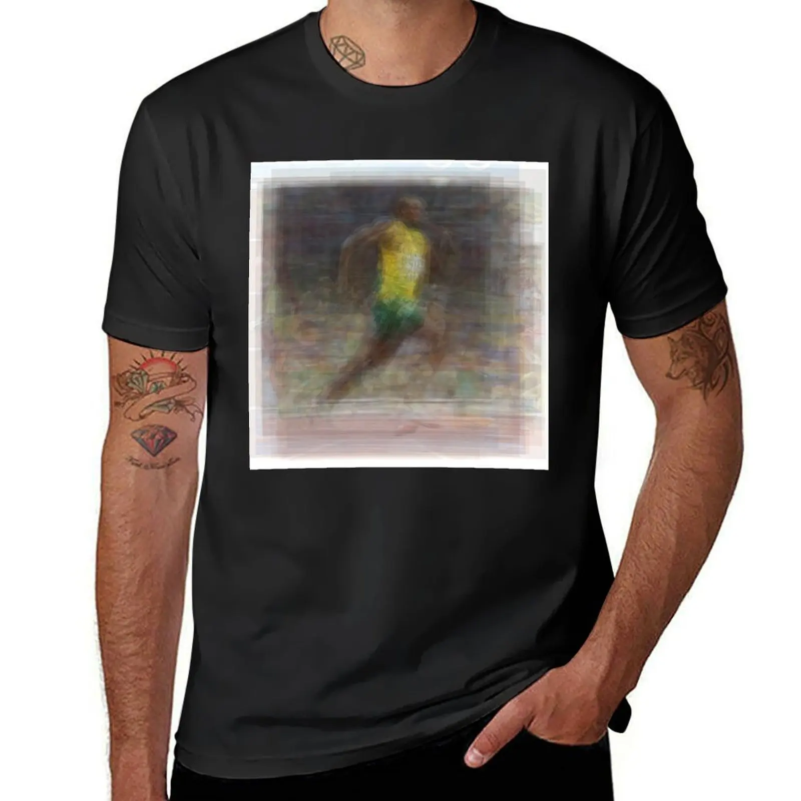 

Usain Bolt Running Overlay T-Shirt sweat plain mens cotton t shirts