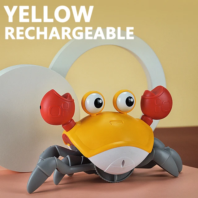 Induction Escape Crab Rechargeable Electric Pet Musical Toys Children'S Toys Birthday Gifts Interactive Toys Learn To Climb Toys Yellow