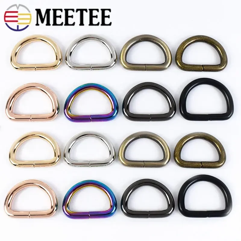 10Pcs Meetee 20/25/32/38mm O D Rings Metal Buckles for Dog Collar Bag Belt Webbing Clasp DIY Leather Craft Hardware Accessories