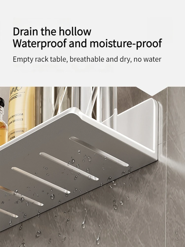 bathroom shelf aluminum bathroom rack toilet storage rack toilet kitchen shelf hang on the wall punch-free rack 2