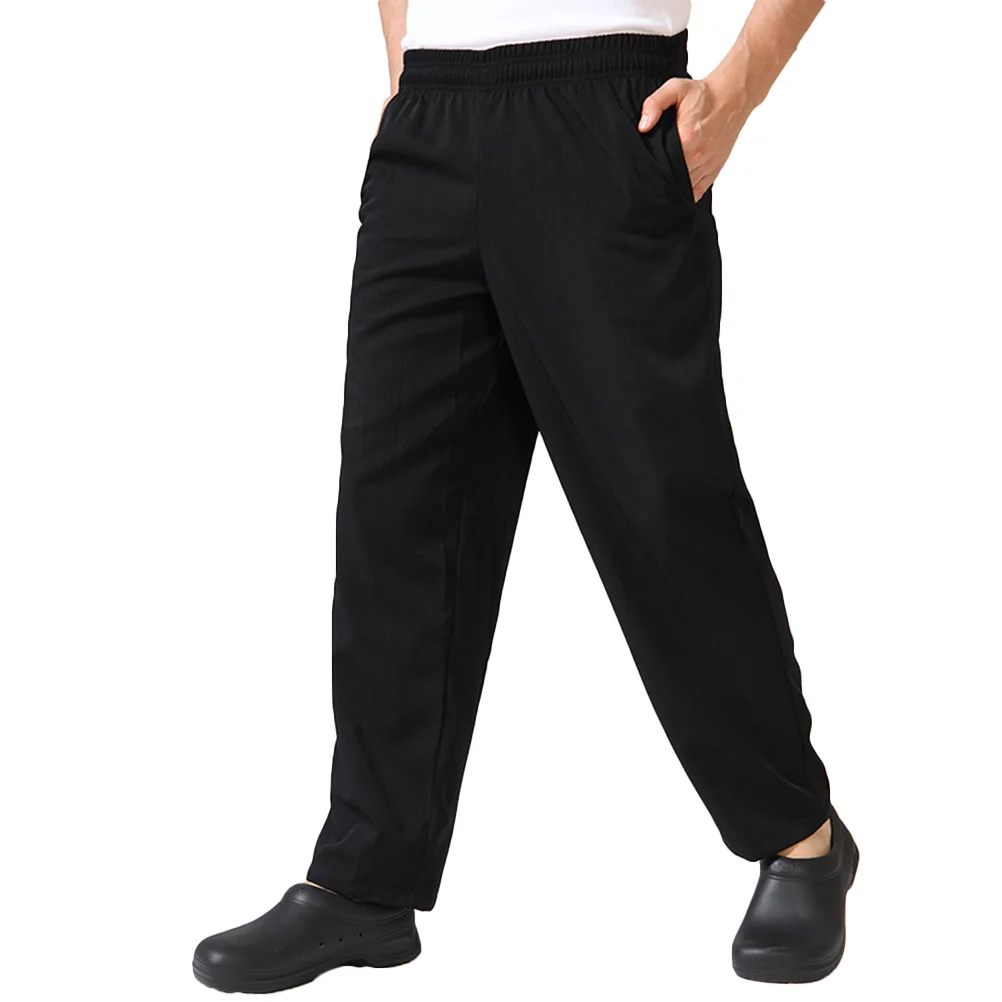 

A Pair of Chef's Workwear Trousers Breathable Material Loose Cargo Pants For Women (Black)