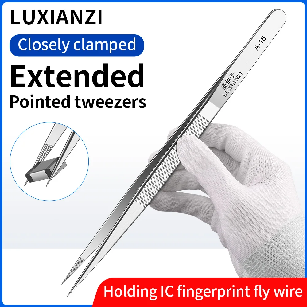 Luxianzi Precision Stainless Tweezers DIY Hand Tools for Electronics Phone Repair Forceps ESD Anti-static Industrial Tweezers tweezer tool,precision tweezers,esd anti static tweezers,phone repair tweezers