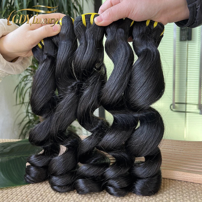 Loose Wave Human Hair Bundles Unprocessed Raw Loose Wave Bundles Human Hair Extensions For Women Vietnamese #1B 15A