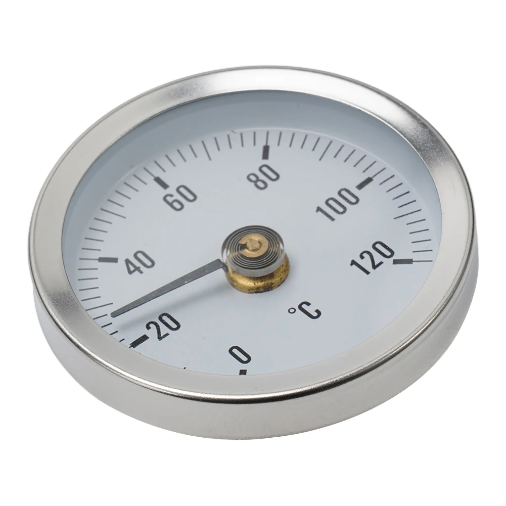 0-120 ℃ Edelstahl-Klemmrohrthermometer am Rohr, Heizfeder, 63 mm, Metalltemperatur, Temperaturanzeige, Feder, Industriewerkzeug – Detail 8