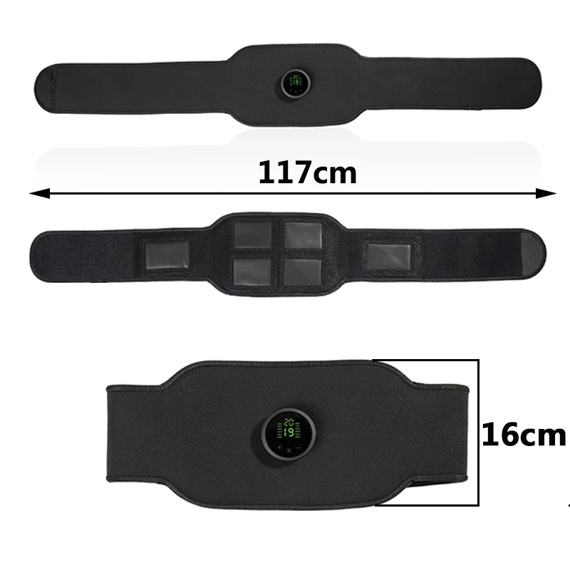 EMS Muscle Stimulator Abdominal Toning Belt Electric Smart Abs Trainer Waist Weight Loss Body Slimming Home Fitness Massager