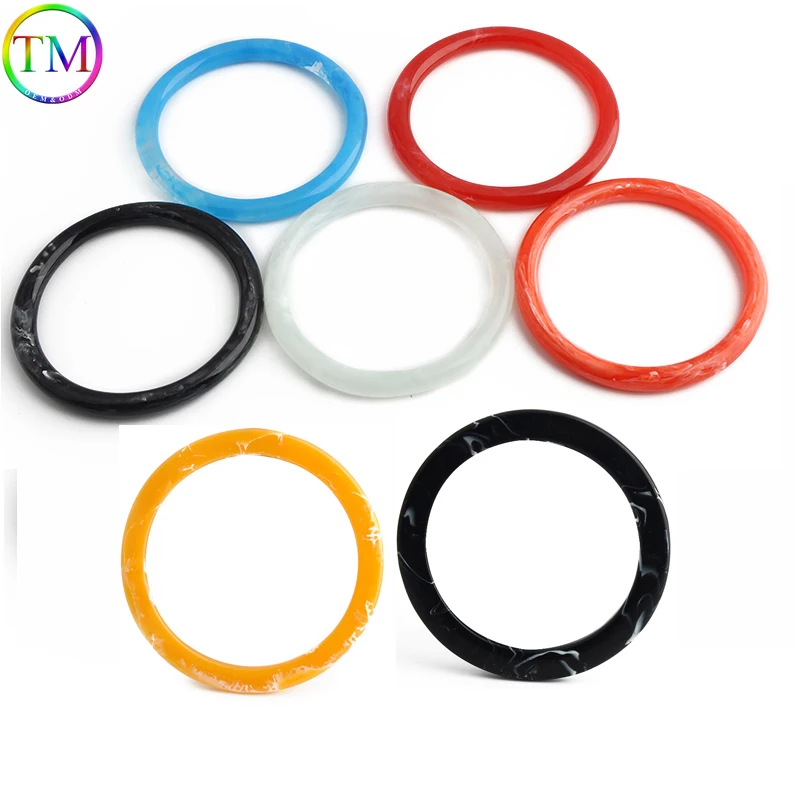 Colored resin bag handle Round Plastic Bag Handle Colored Purse Frames Acrylic Kiss Clasp Handbag Sewing Brackets Handles 10pcs 12cm acrylic bag handbag handle acrylic tortoise shell hawksbill color plastic resin purse bag handle diy obag handle