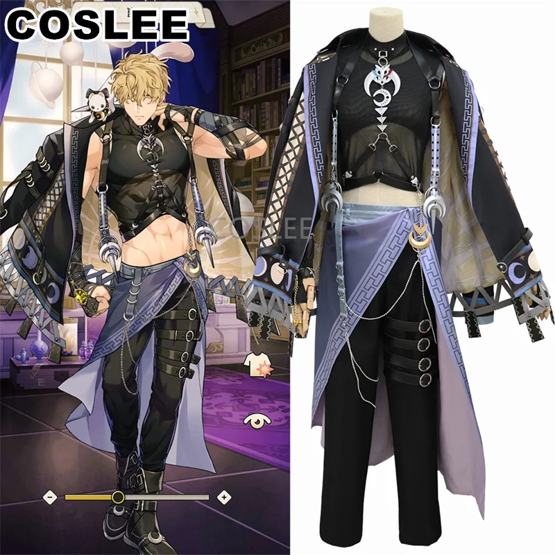 

COSLEE Nu: Carnival Quincy Cosplay Costume Bimonthly Flowing Light Game Suit Handsome Uniform Halloween Party Outfit Unisex New