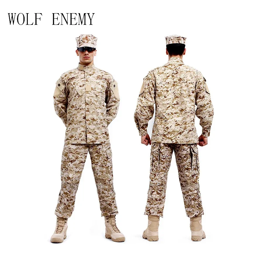 Tactical Hiking Uniform Camouflage Hunting Suit Wargame Training Outdoor Clothing Set Jacket Pants